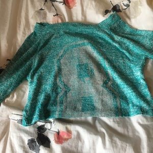 Bright teal crop top